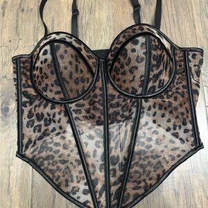 Leopard Print Bustier Corset